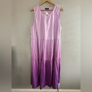NWT Lane Bryant Purple Ombre Sleeveless Cotton Maxi‎ Dress Size 20